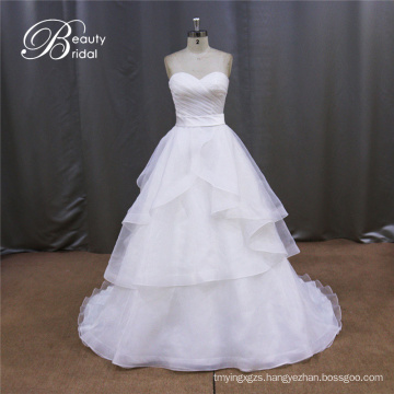 Organza Pleats Drop Waist Wedding Dresses